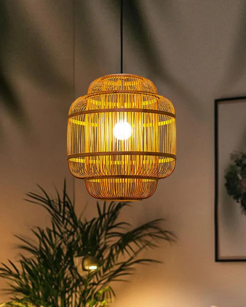 Natural Bamboo Pendant Light for Balcony and Hall