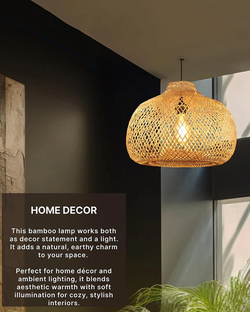 Elegant Bamboo Ceiling Lamp for Home and Balcony