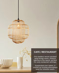 Natural Bamboo Pendant Light for Balcony and Hall