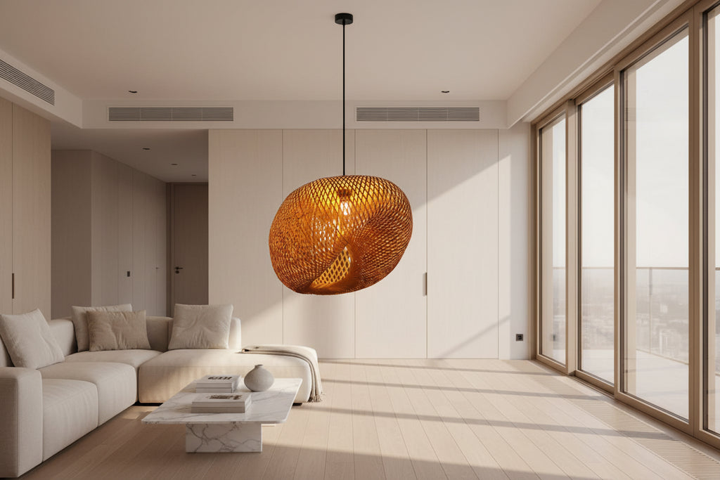 Novelty Handmade Bamboo Pendant Hanging Light (Beige)