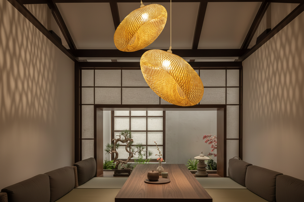 Novelty Handmade Bamboo Pendant Hanging Light (Beige)