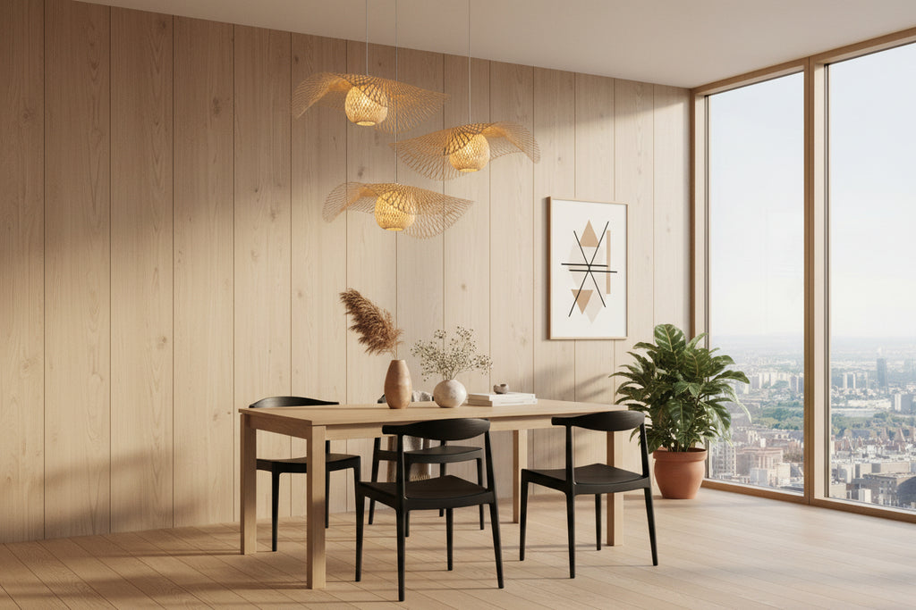 Bamboo Lotus Leaf Pendant Lamp