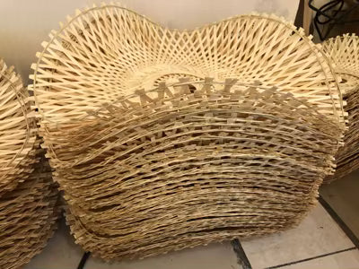 Handcrafted Natural Bamboo Lamp With Mesh Lamp Shade