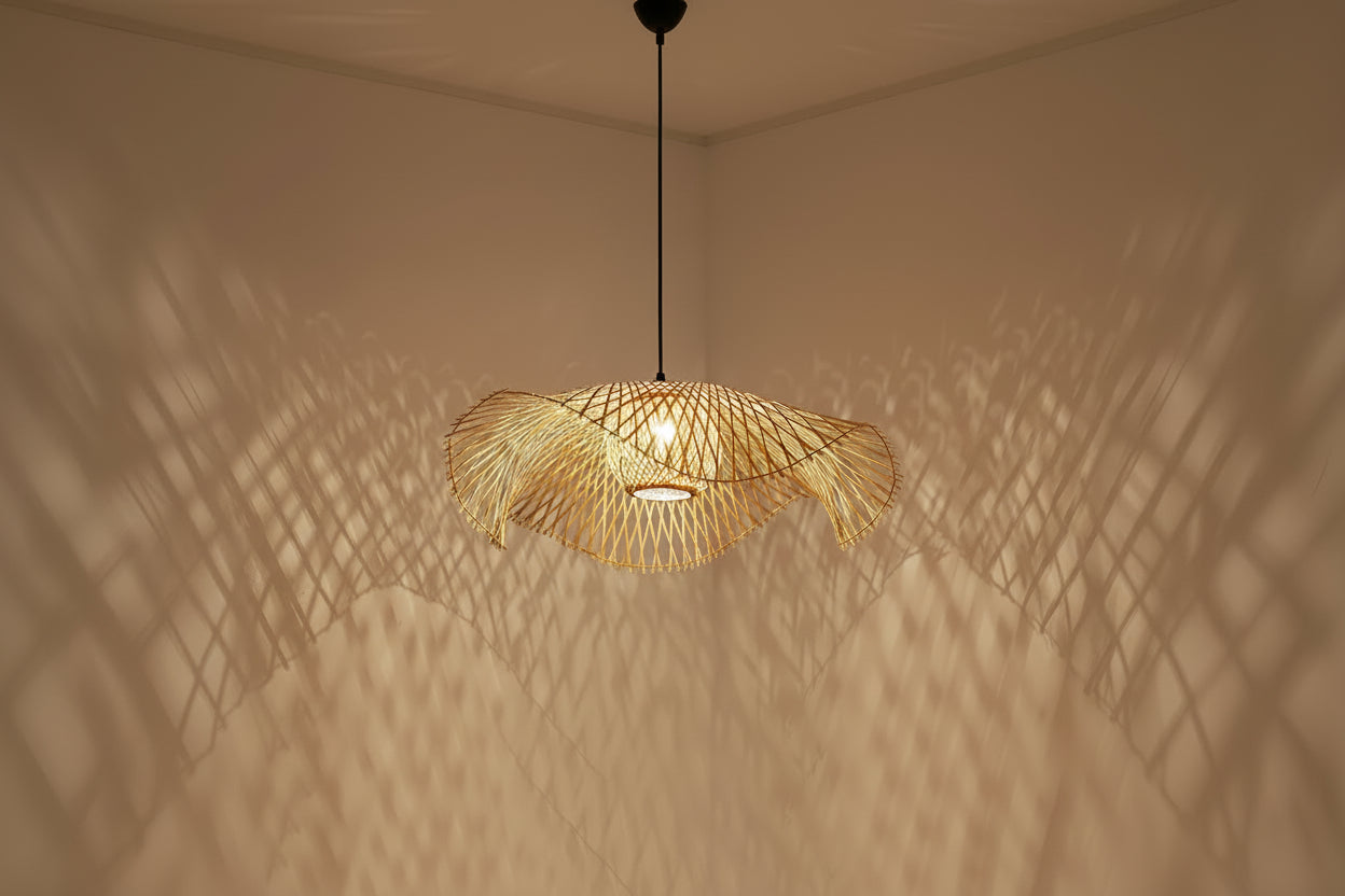 Bamboo Lotus Leaf Pendant Lamp
