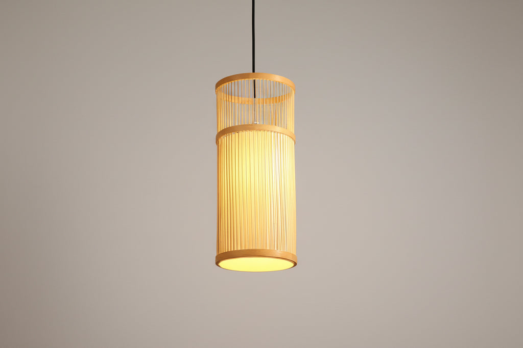 Lumivill Bamboo Pendant Light -  Woven Pendant Light for Kitchen Island, Dinning Room