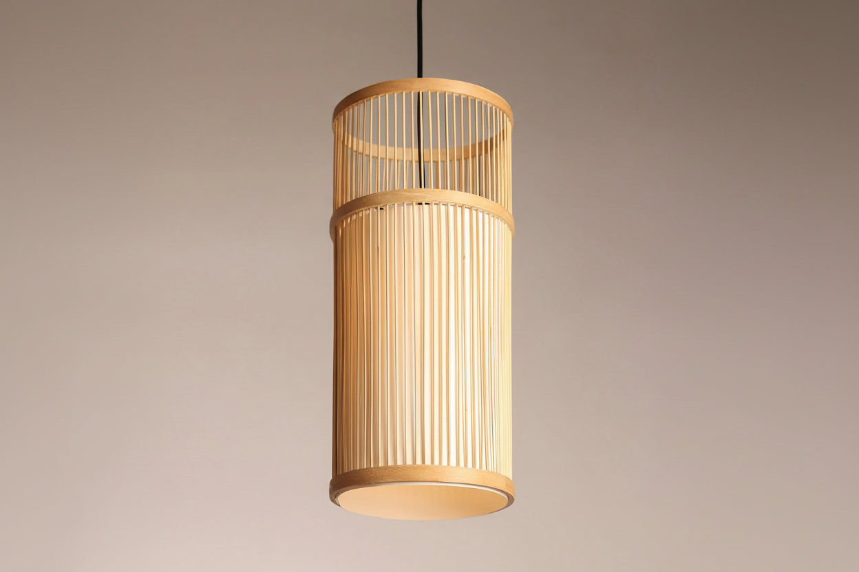 Lumivill Bamboo Pendant Light -  Woven Pendant Light for Kitchen Island, Dinning Room