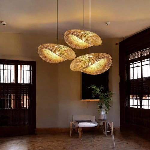 Bamboo Handwoven Pendant Light  | Handcrafted Home & Bedroom Decor